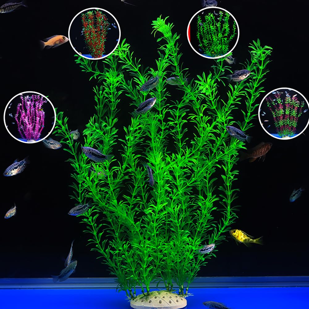 dskoiph base cerámica ofrece soporte estable para plantas artificiales en acuario verde de 21 pulgadas.