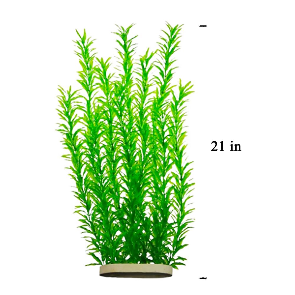 dskoiph plantas artificiales para acuario altas y verdes, 21 pulgadas.