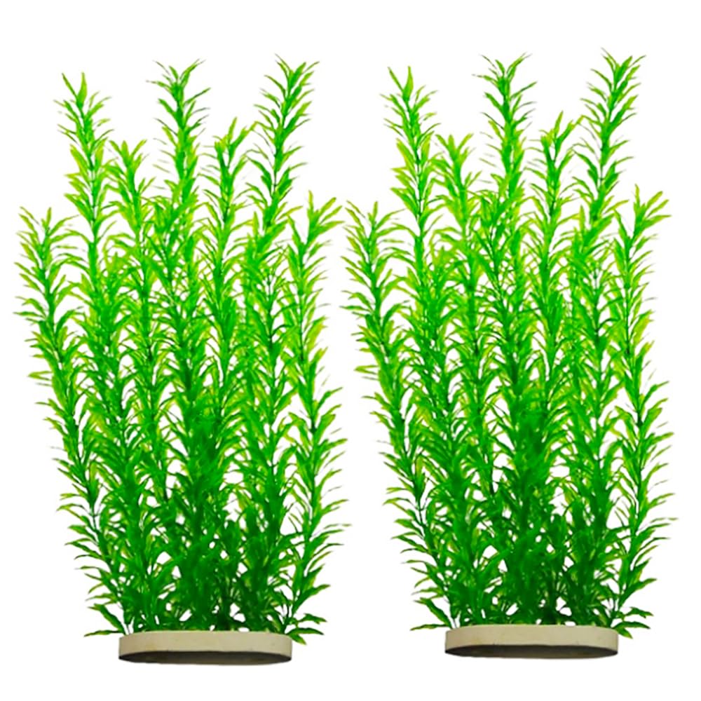 dskoiph plantas acuario verdes artificiales, decoran sin cuidados, altura de 21 pulgadas.