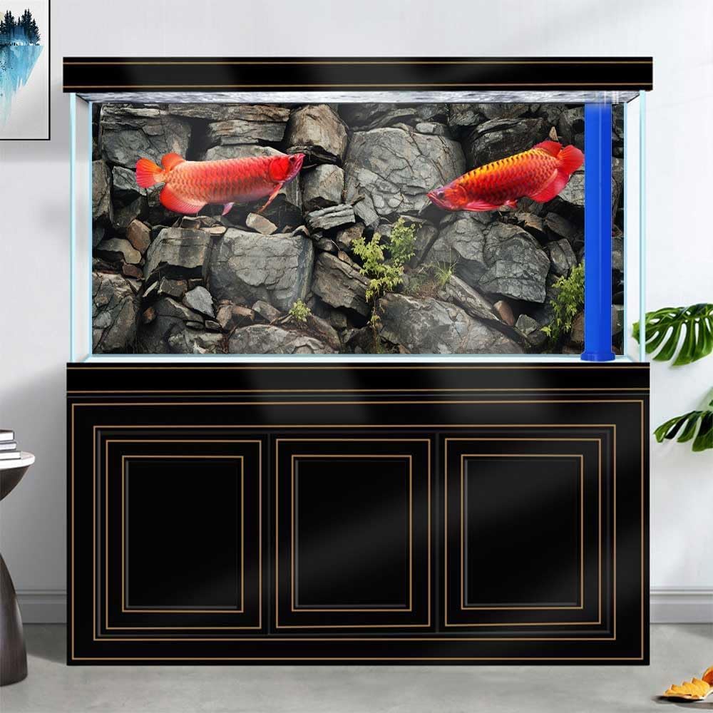 Dtekoj fondo acuario rocas artísticas, añade profundidad y encanto visual.