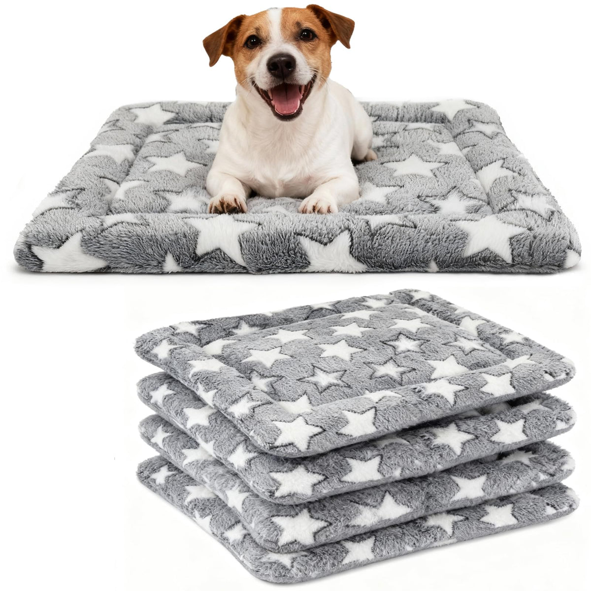 DTKIUSDKR cama-perro-jaula reversible 4 piezas, confort para dormir