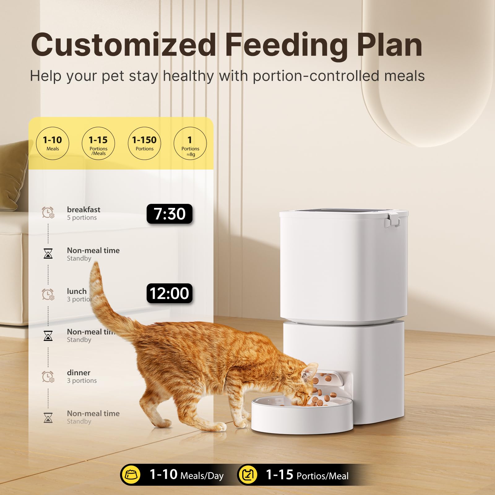 La app de DUDUPET permite controlar el alimentador desde tu teléfono.