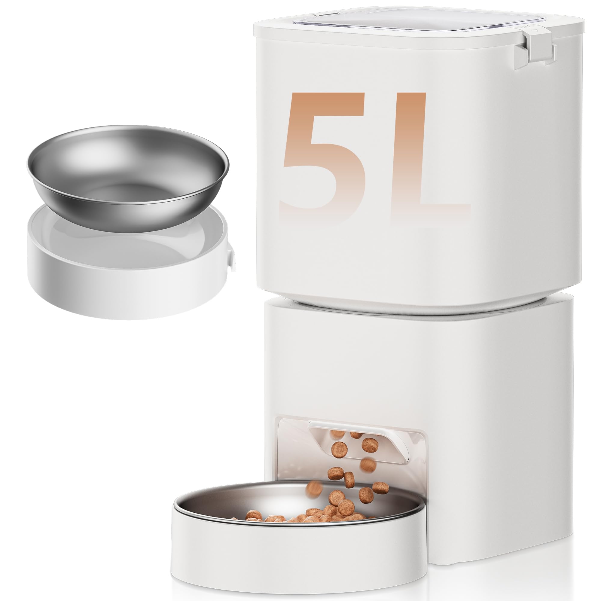 Comedero automático DUDUPET para gatos con capacidad 5L, ideal para planificación de comidas.