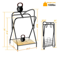Estante Dunatou para silla de montar plegable facilita almacenamiento compacto