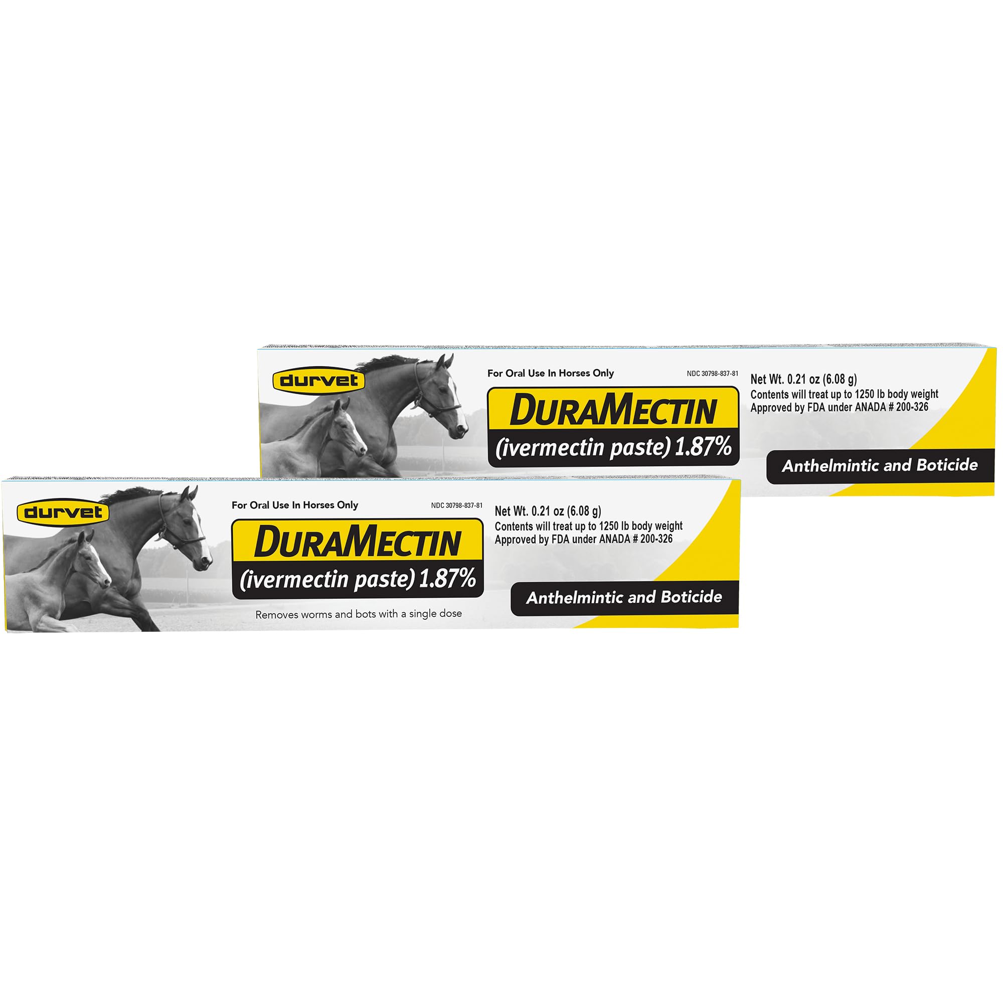 Duramectin: botella de dosificación para uso oral en caballos.