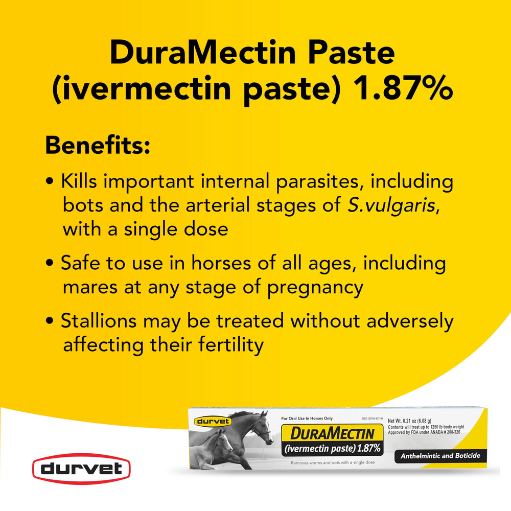 Duramectin etiqueta producto: instrucciones claras para uso oral en caballos.