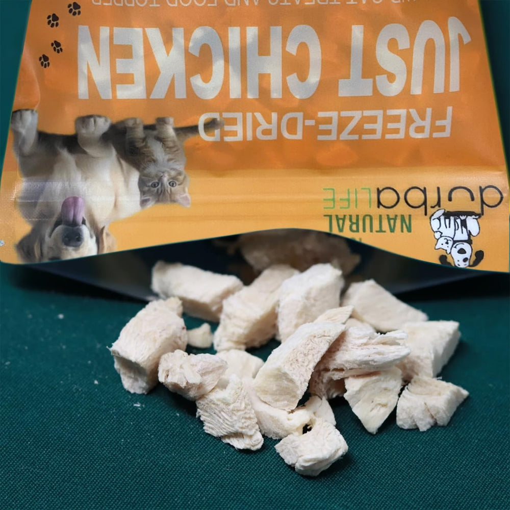 DurbaLife snack sin granos, pollo deshidratado para dietas sensibles