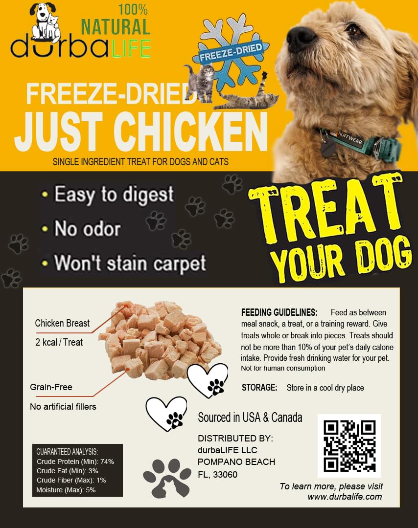 DurbaLife snack diario para perros y gatos, sabor a pollo