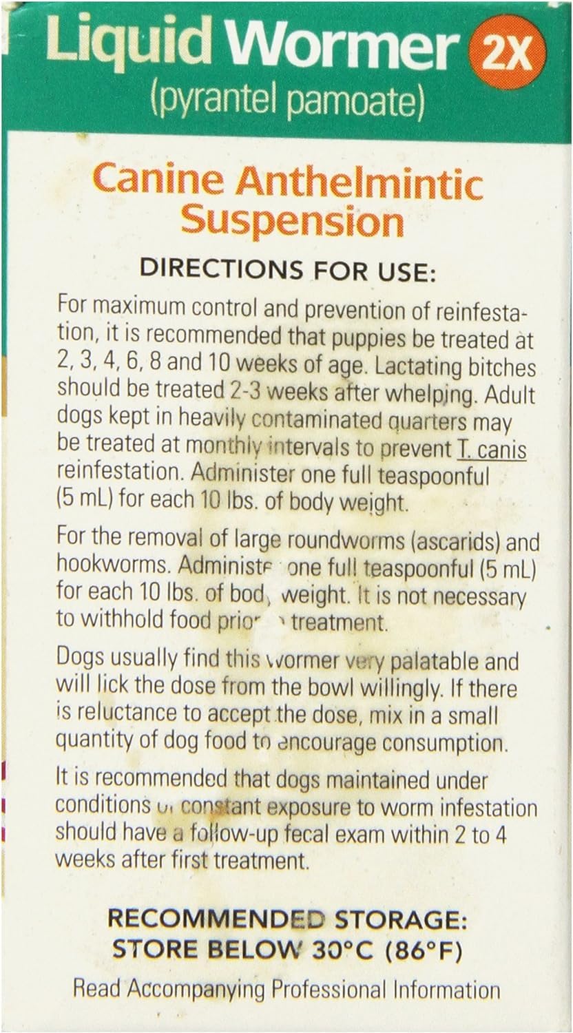 Durvet 2X desparasitante para perros, botella con dosificador, aplicacion facil