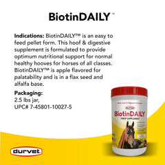 Durvet Biotin Daily promueve piel y pelaje sanos en caballos