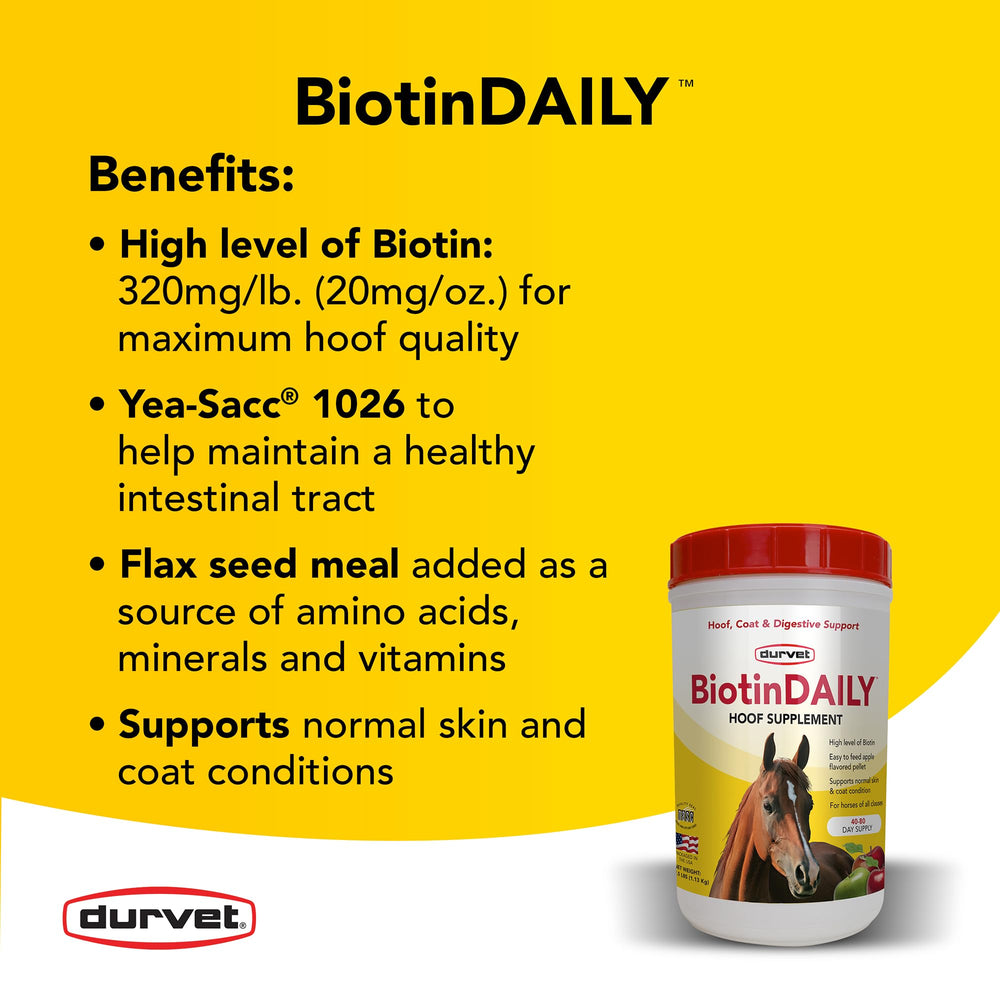 Durvet Biotin Daily con linaza para soporte del casco y crecimiento