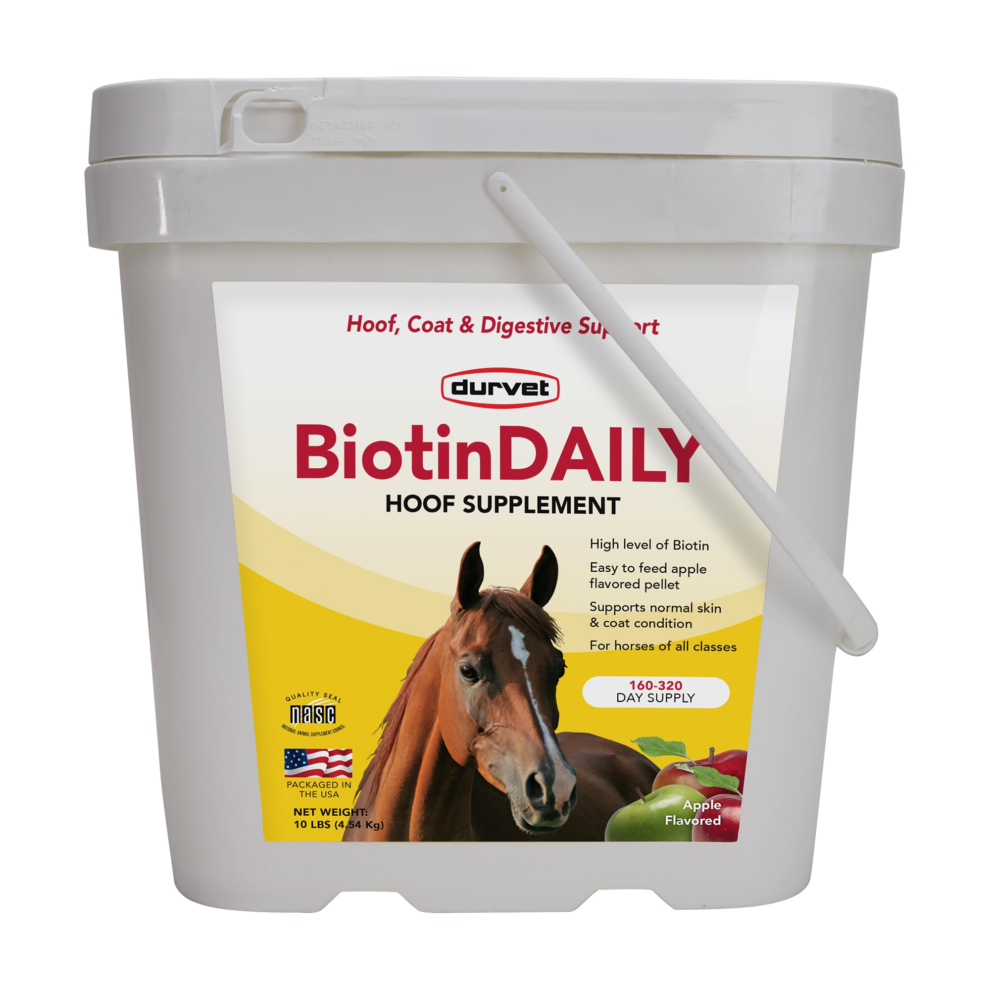 Durvet BIOTIN diario 10lb: medidor práctico para alimentar gránulos
