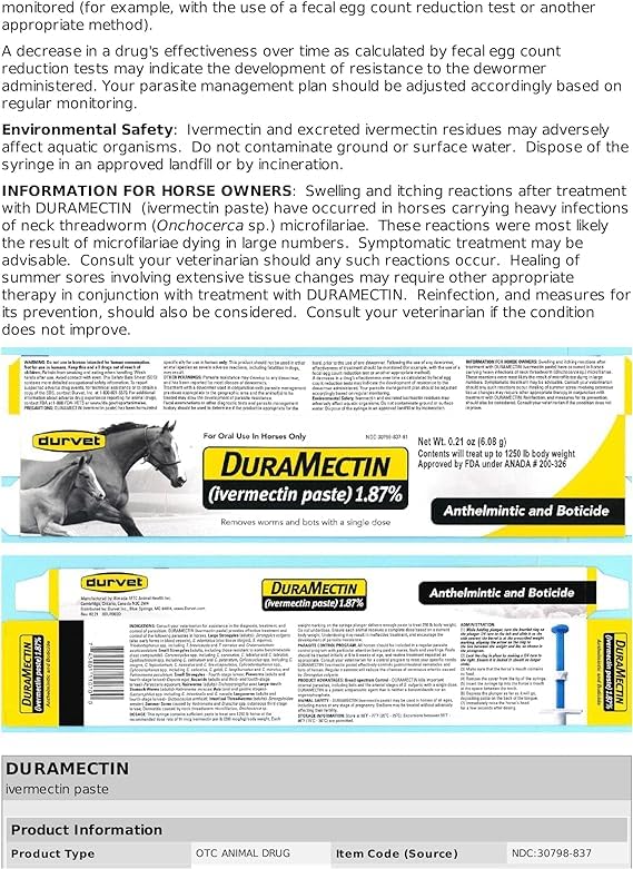 Caballo recibiendo Durvet Duramectin Pasta durante la aplicación oral