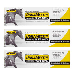 Durvet Duramectin, pasta desparasitante equina en tubo, facilita la protección antiparasitaria diaria.