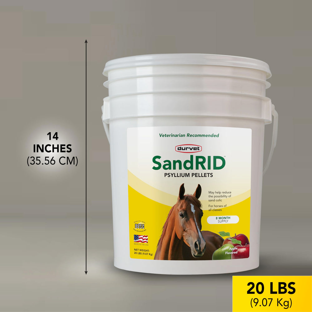 Sabor manzana-melaza de Durvet Sandrid facilita la administración a caballos.