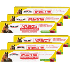 Durvet Ivermectina Paste: botella manzana para administración oral y control de parásitos.