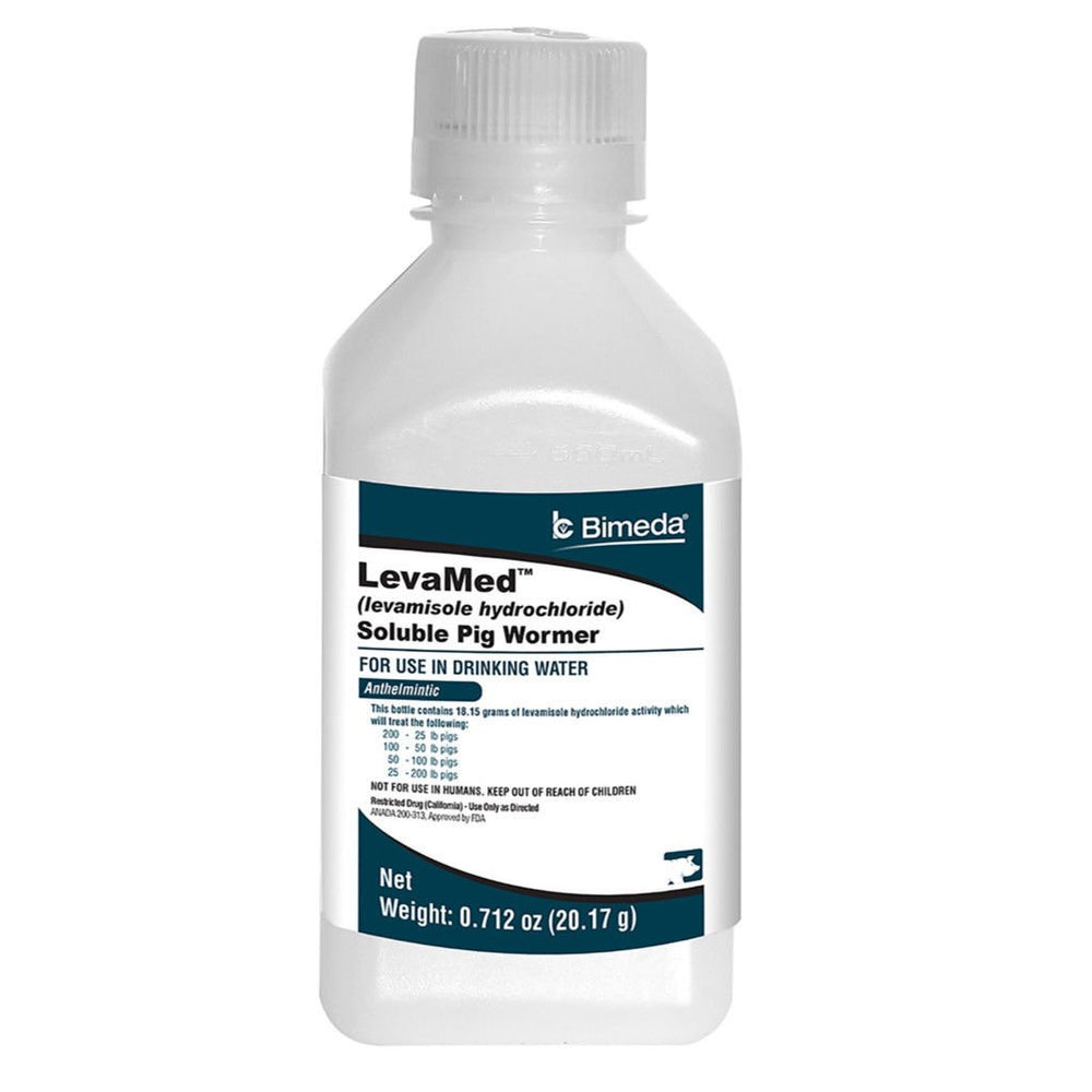Durvet Levamed Soluble para cerdos, desparasitante en agua, facilita la dosificación.