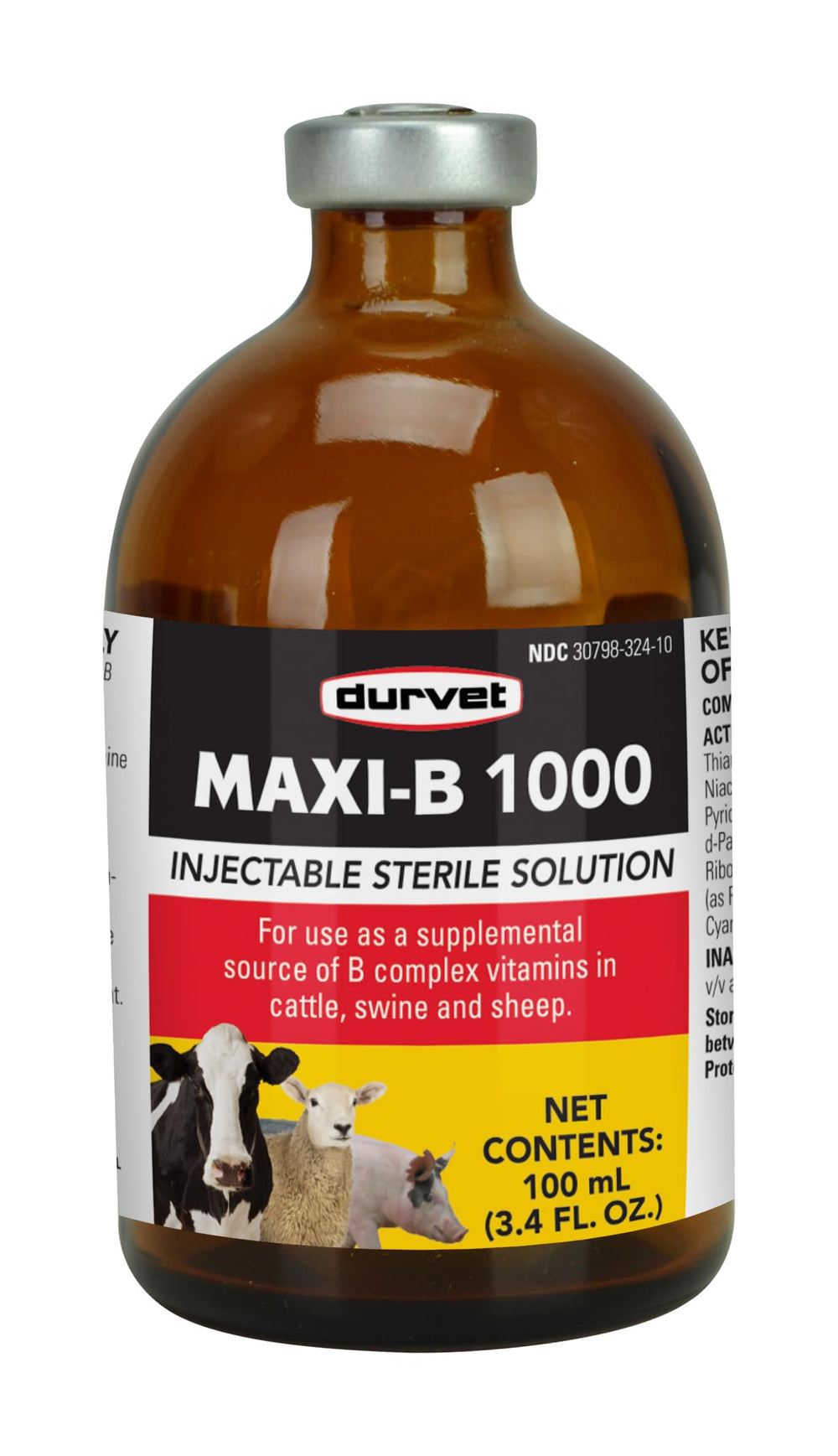 Durvet Maxi-B 1000, botella para uso seguro en perros mayores, apoyo al bienestar diario