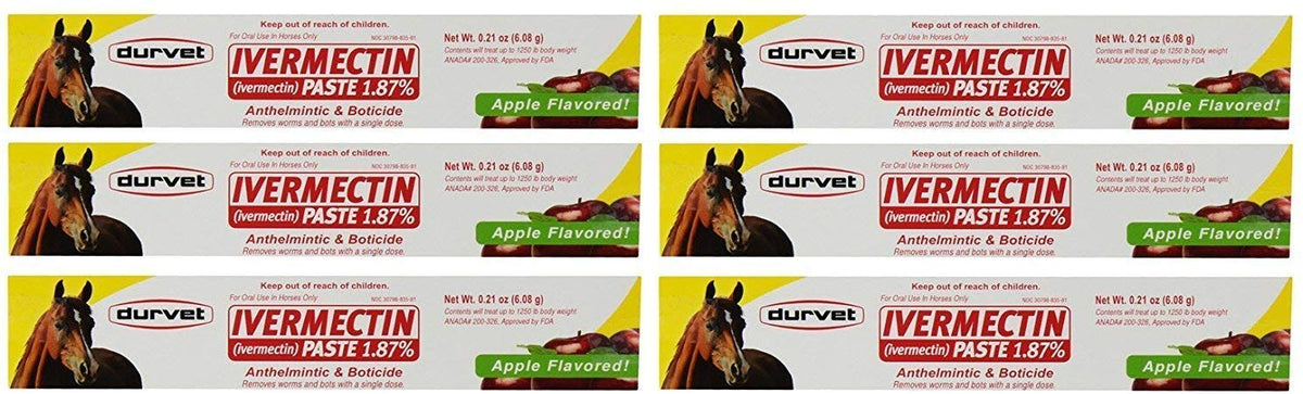 Pasta ivermectina Durvet sabor manzana en jeringa para caballos