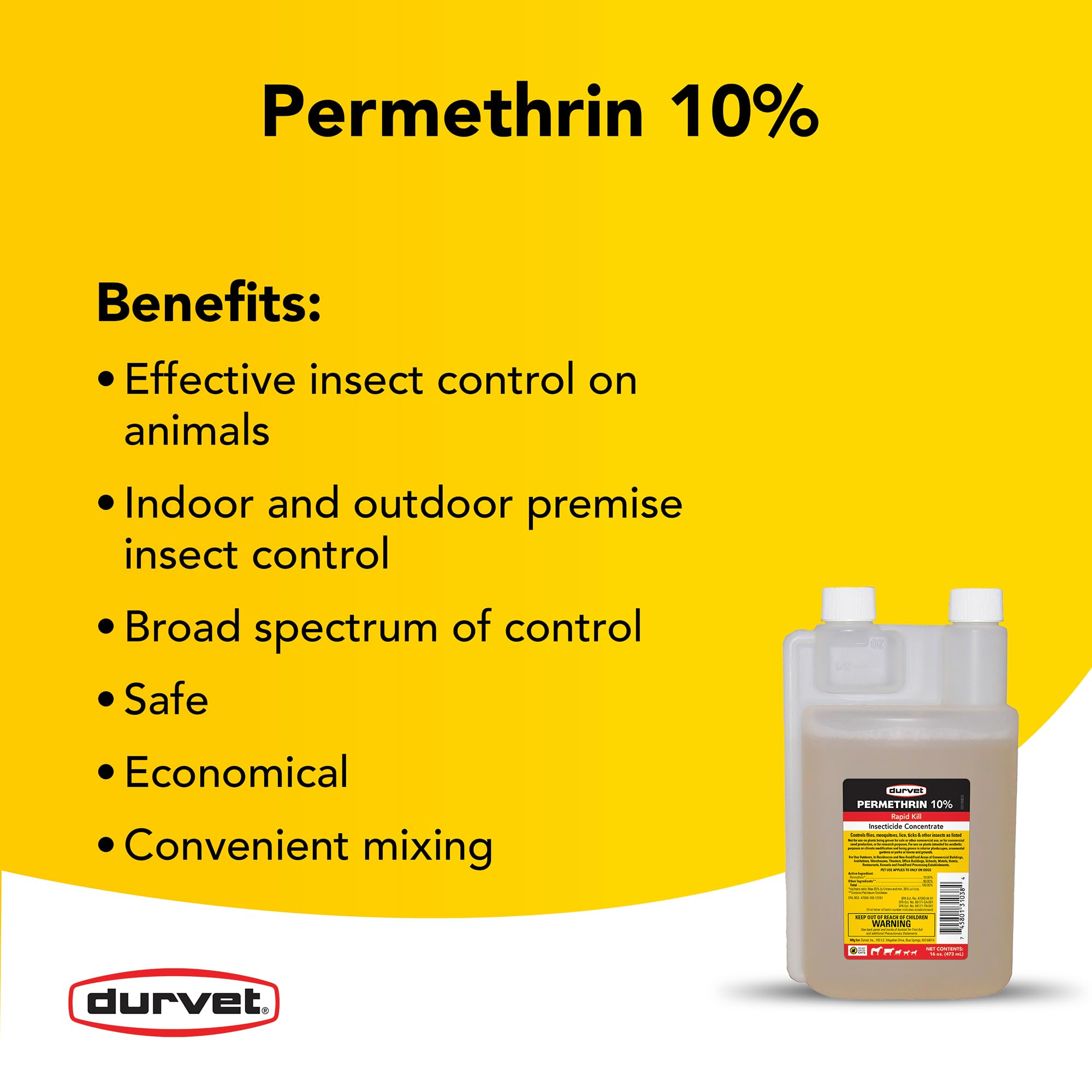 Durvet Permetrina EC 10% sobre aplicación externa en casa