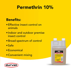 Durvet Permetrina EC 10% sobre aplicación externa en casa