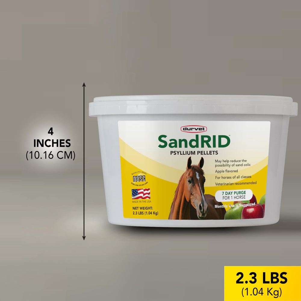 Durvet Sandrid granulos, sabor manzana-melaza, fácil de alimentar.