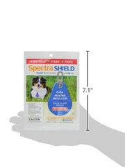 Durvet Spectra Shield collar medallion, detalle que destaca la seguridad para mascotas.