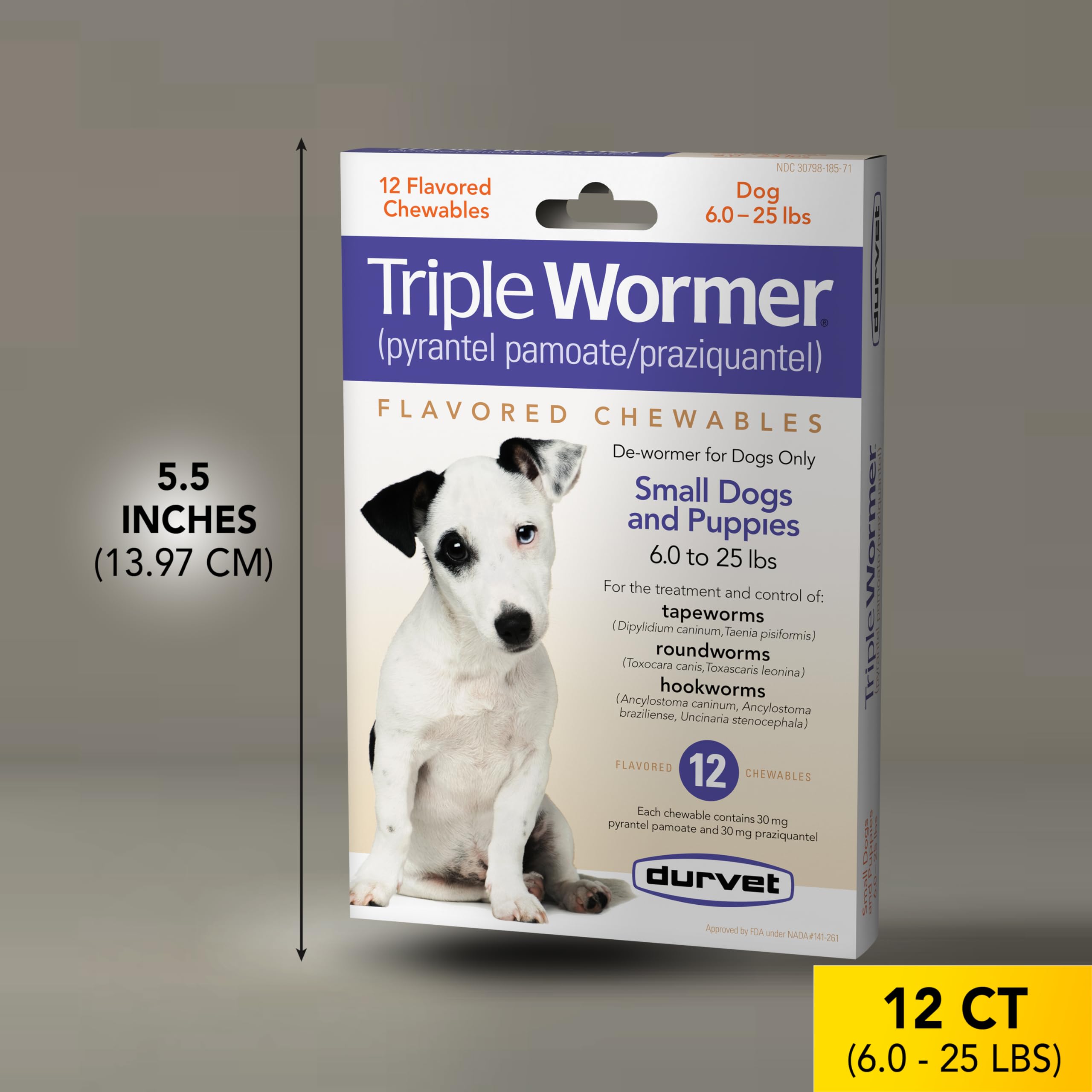 Durvet Triple Wormer uso sin receta, conveniente para dueños ocupados
