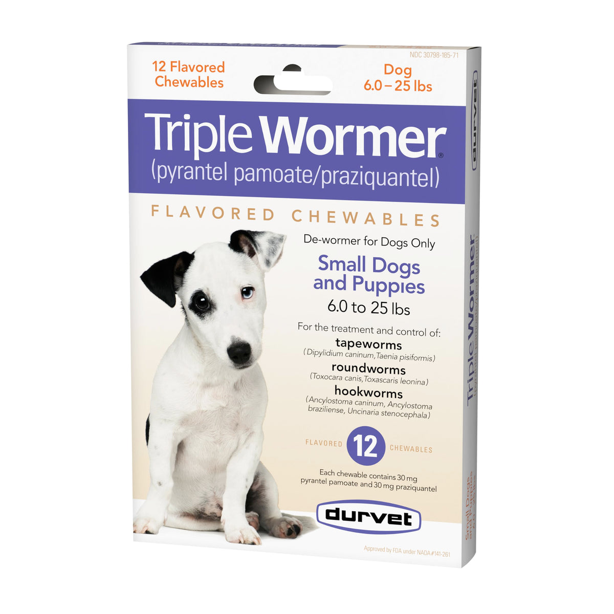 Durvet Triple Wormer tableta masticable para cachorros facilita la administración