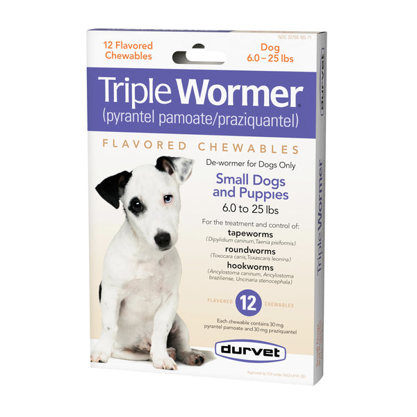 Durvet Triple Wormer tableta masticable para cachorros facilita la administración