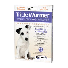 Durvet Triple Wormer tableta masticable para cachorros facilita la administración