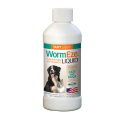 Durvet WormEze líquido en botella, ayuda al control de gusanos en mascotas.
