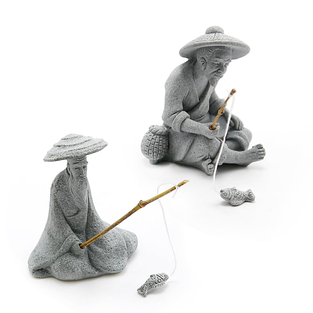 DUZFOREI: figura de pescador miniatura, resistente para ambientes marinos.
