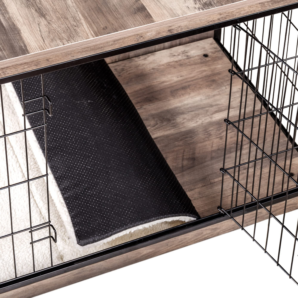 Dwanton base de madera con pies ajustables para estabilidad en suelos irregulares.