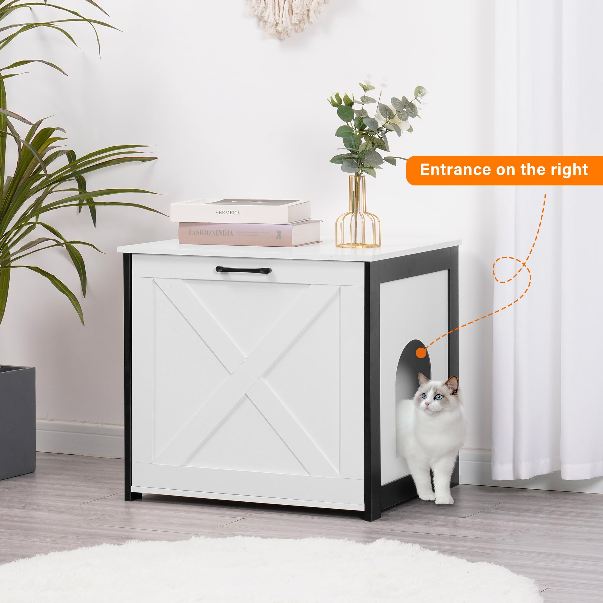 Dwanton caja de arena para gatos, entrada reversible en lateral izquierda