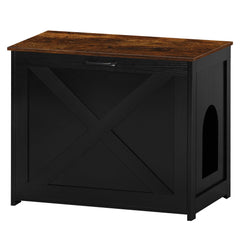 Dwanton caja-gato mueble negro-marrón: diseño elegante que se integra al salón.