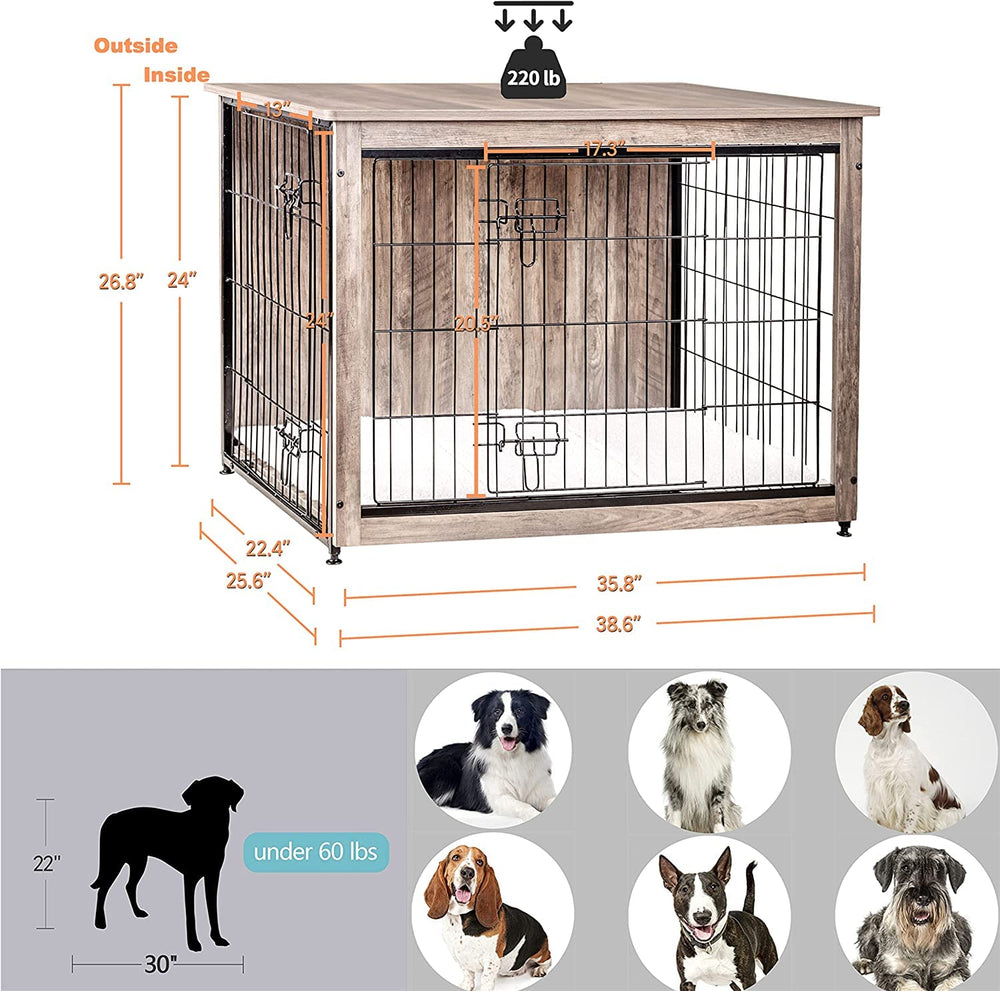 DWANTON caja-perro segura: borde de madera para evitar mordidas y pellizcos.