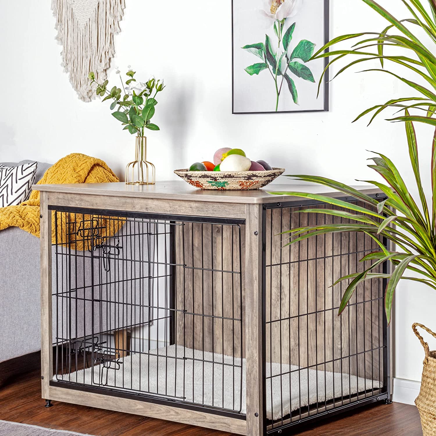 DWANTON caja-perro con puertas dobles: acceso fácil y versatilidad en el hogar.