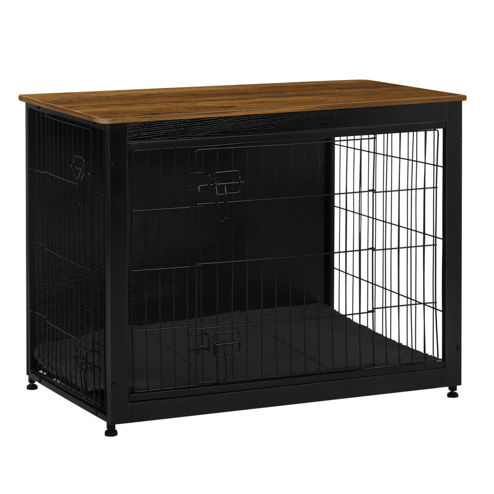 Dwanton caja para perros con mueble de madera y puertas dobles, diseño estable.