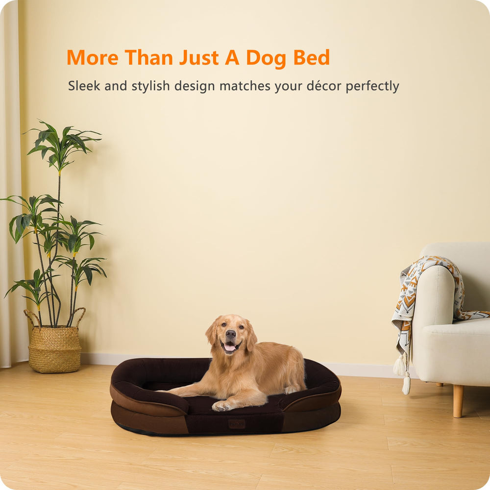 Dwanton cama color marrón de 42 pulgadas para perros grandes