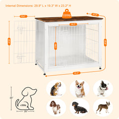 Dwanton jaula-mueble para perros con base de madera que aporta estabilidad.