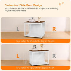 Dwanton jaula-mueble para perros con colchoneta incorporada para descanso cómodo.