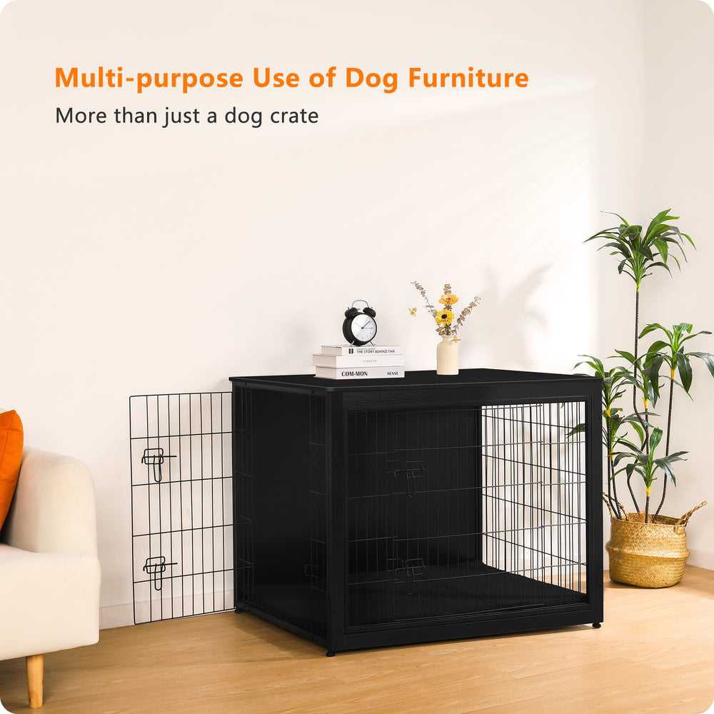Dwanton Dog Crate Furniture, dimensiones de 43.3 pulgadas para perros grandes.