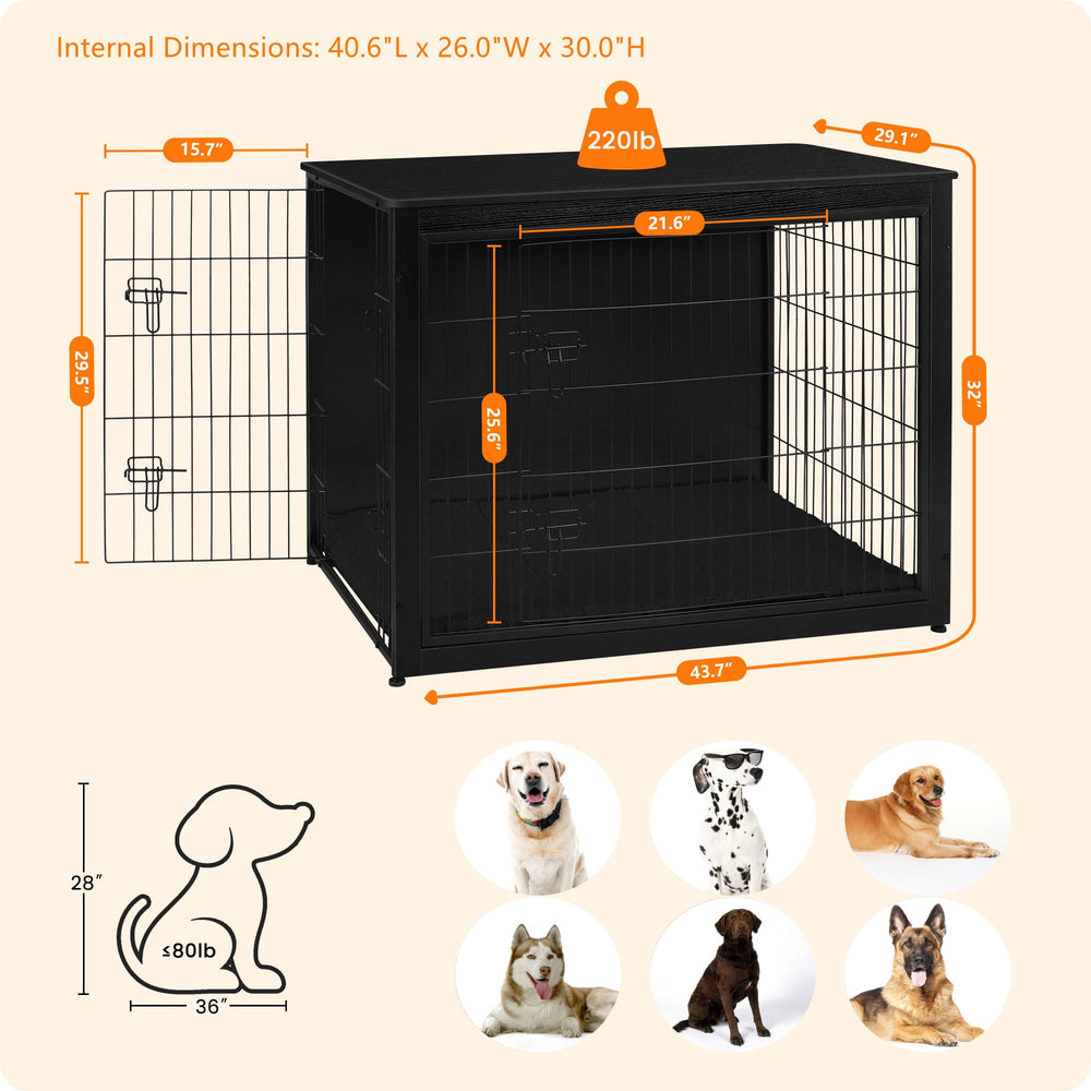 Dwanton Dog Crate Furniture, pies ajustables para estabilidad en cualquier suelo.