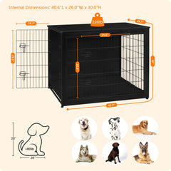 Dwanton Dog Crate Furniture, pies ajustables para estabilidad en cualquier suelo.