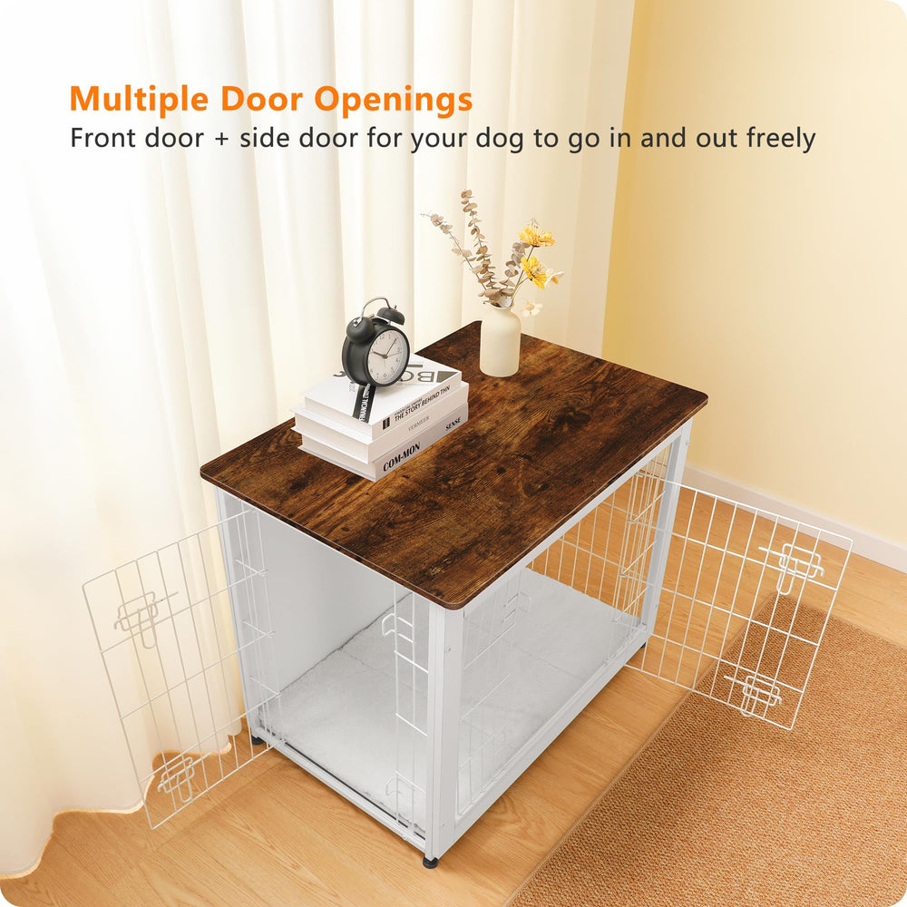 Dwanton jaula-mueble para perros con superficie superior amplia para decoraciones.
