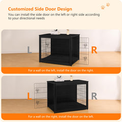 Dwanton Dog Crate Furniture, construcción en tablero de partículas y alambre duradero.