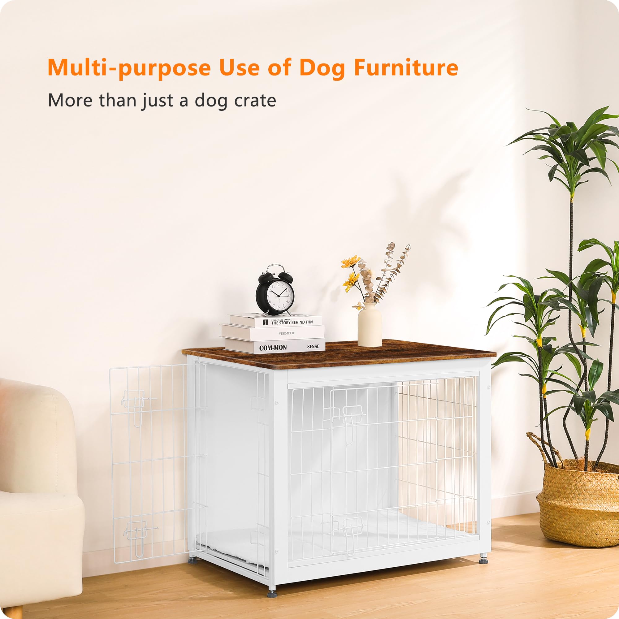 Dwanton versión mediana de jaula-mueble, ideal para perros de talla media.