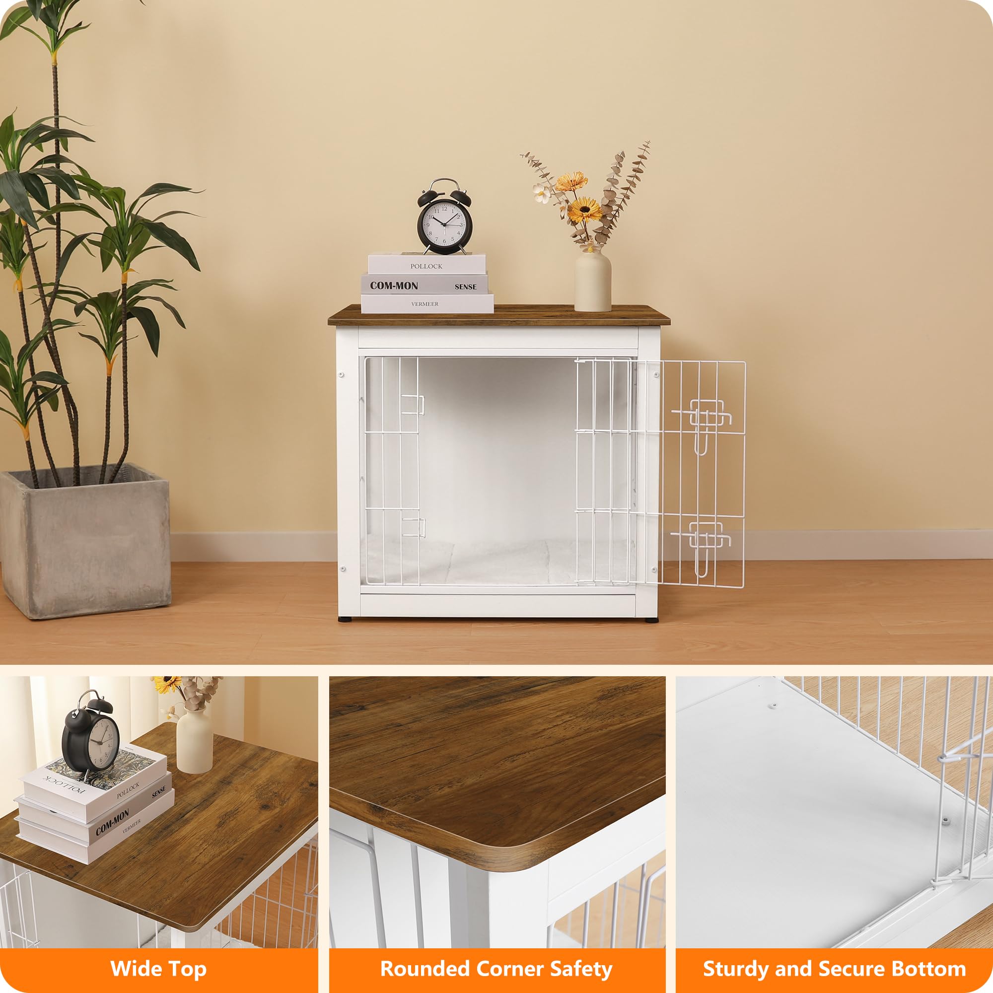 Dwanton caja para perros con doble puerta, acceso fácil para tu mascota.