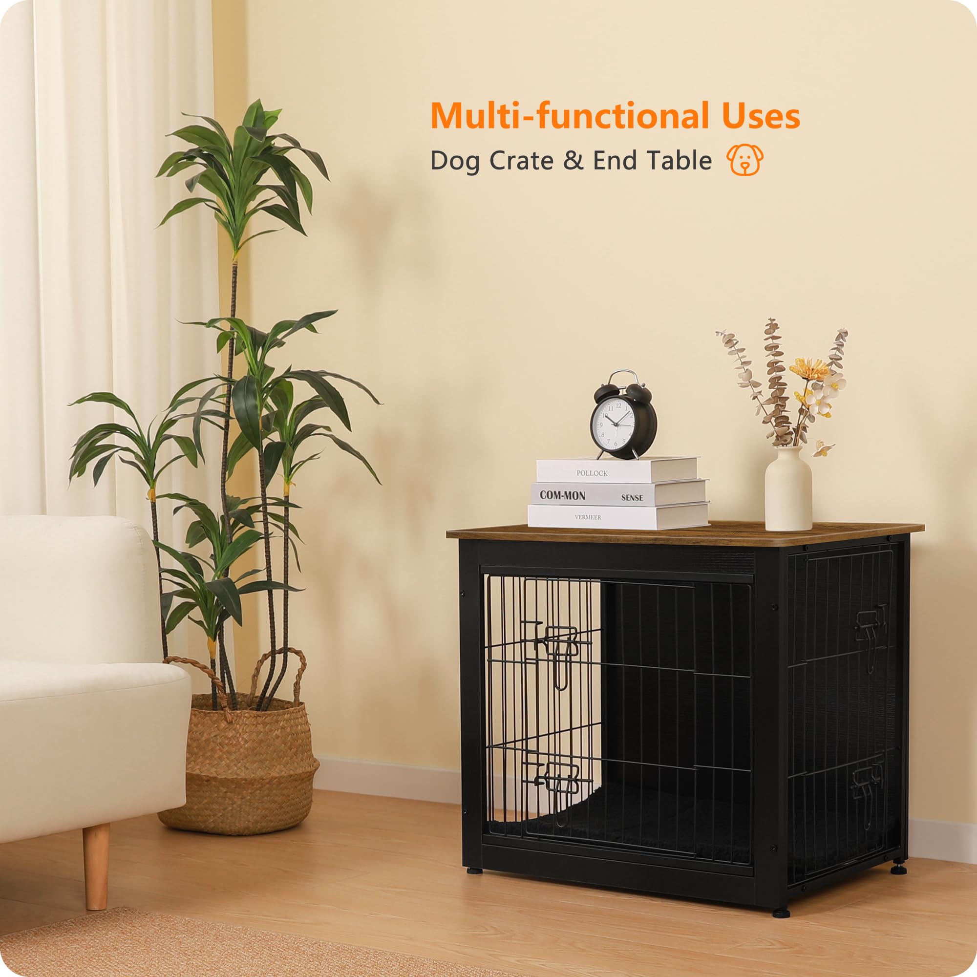 Dwanton espacio compacto para mascotas, funciona como mesa auxiliar.